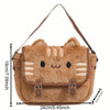 Kawaii Cat Shoulder Bag – Brown Faux Leather