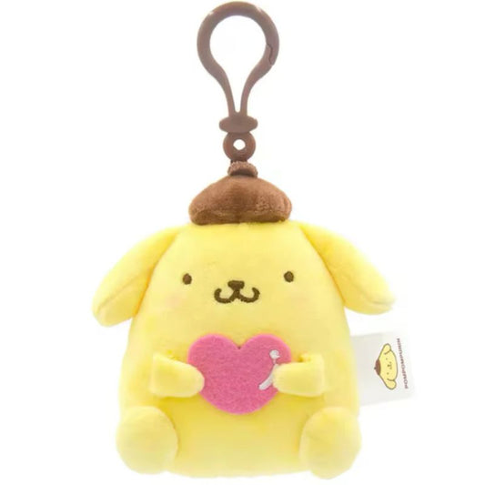 Sweet Pompom Heart Keyring