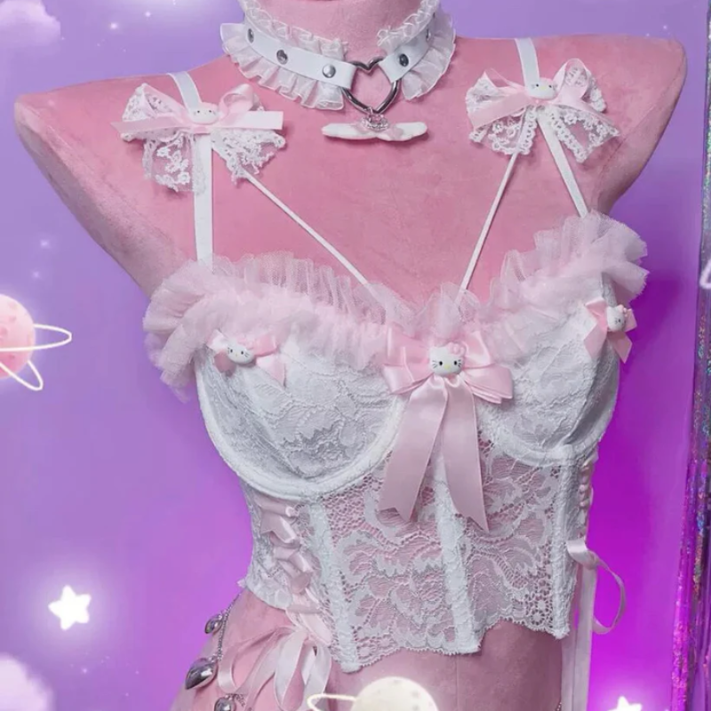 Kitty Lace Bow Top