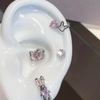 Kawaii Kitty Steel Rhinestone Helix Earrings