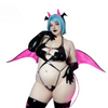 KoruraClub Black Bat Wings Bodysuit
