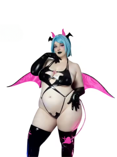 KoruraClub Black Bat Wings Bodysuit
