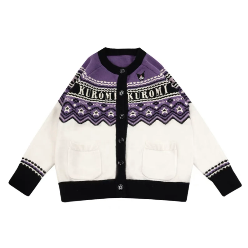 Kuromi Embroidery Cardigan