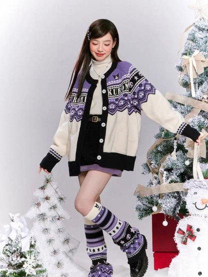 Kuromi Embroidery Cardigan