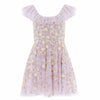 Purple Floral Tulle Micro Mini Dress