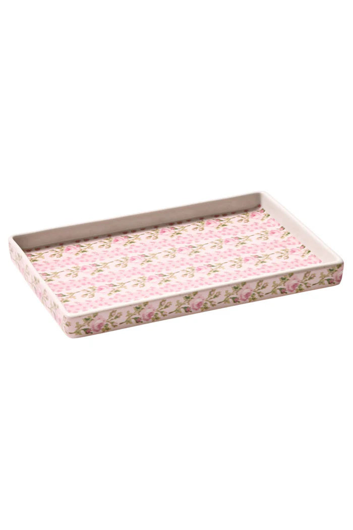 LoveShackFancy Evaline Porcelain Tray – Pink Floral
