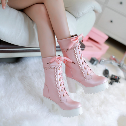 Lace High Heel Boots – Sweet Lolita Style