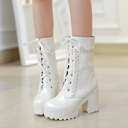 Lace High Heel Boots – Sweet Lolita Style