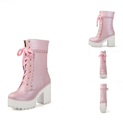 Lace High Heel Boots – Sweet Lolita Style