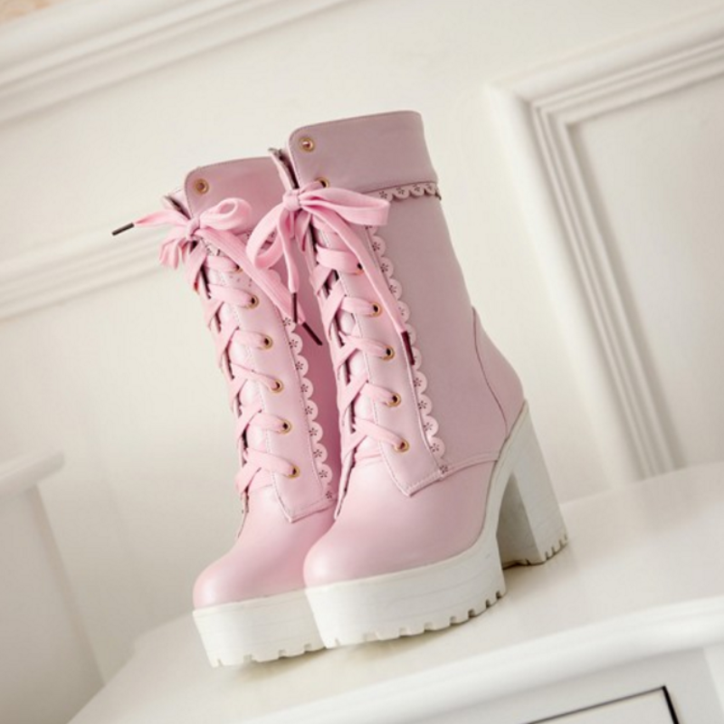 Lace High Heel Boots – Sweet Lolita Style