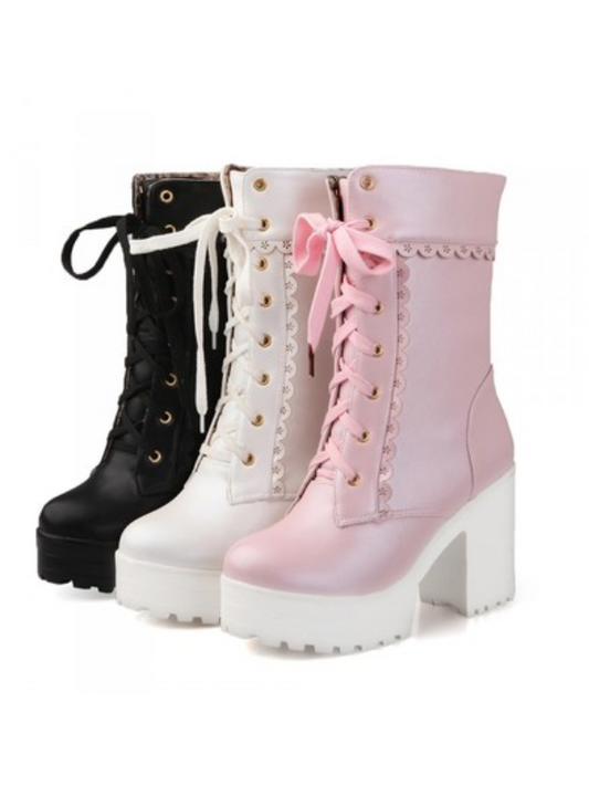 Lace High Heel Boots – Sweet Lolita Style