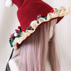Lace Bow Christmas Hat