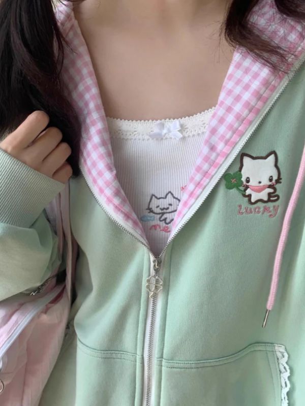 Lucky Clover Kitten Hooded Jacket