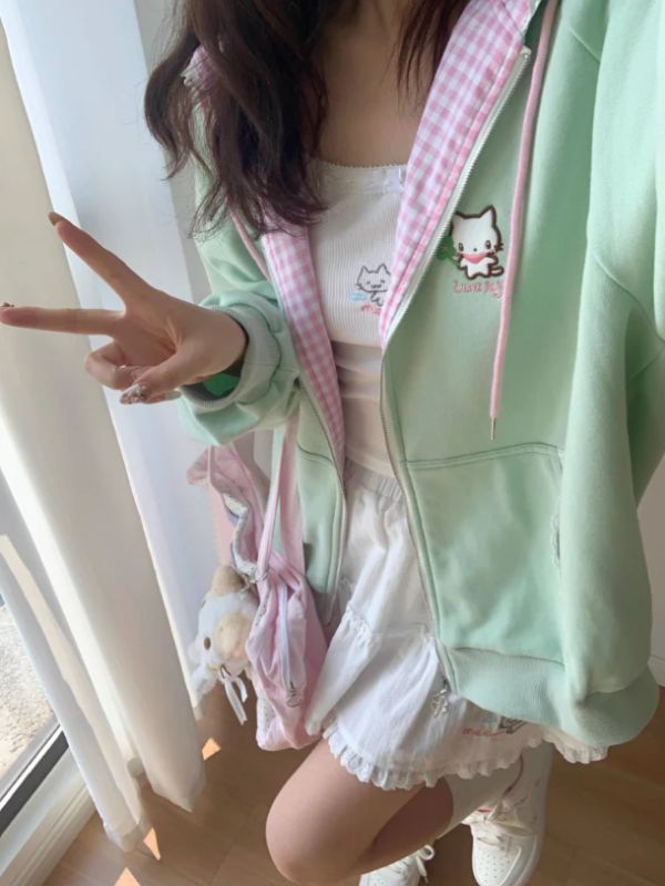 Lucky Clover Kitten Hooded Jacket