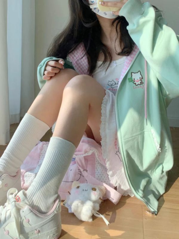 Lucky Clover Kitten Hooded Jacket