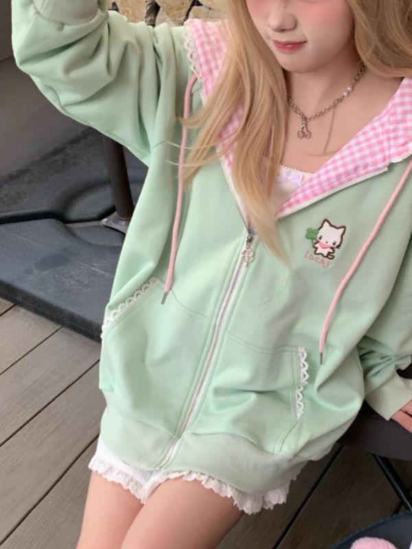 Lucky Clover Kitten Hooded Jacket