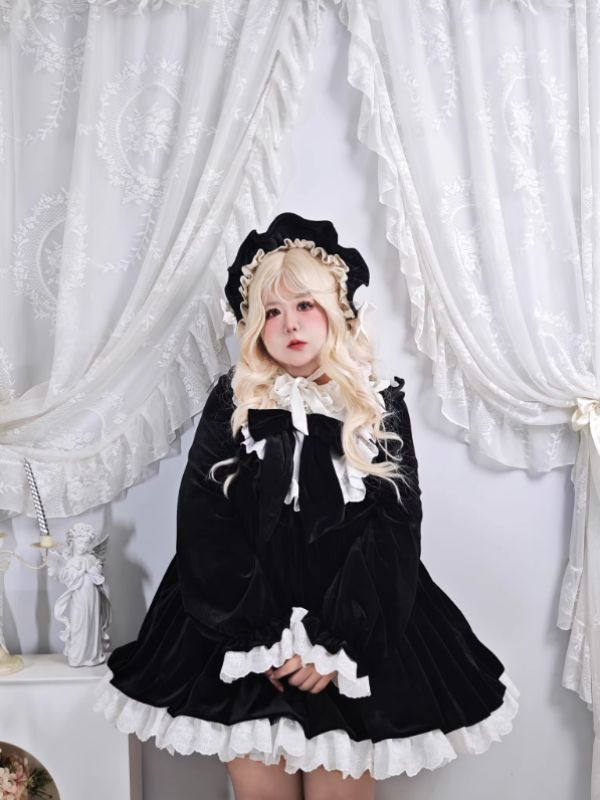 ♡ Meomeng ♡ Black Velvet Dress – Plus Size