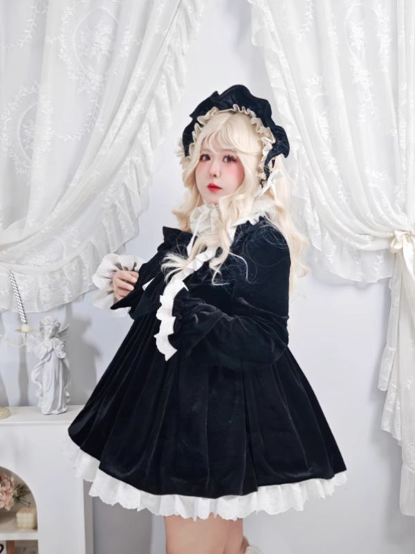 ♡ Meomeng ♡ Black Velvet Dress – Plus Size