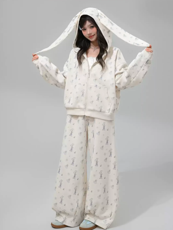 Milk Bunny Home Sweat Jacket And Sweatpants
