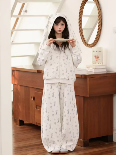 Milk Bunny Home Sweat Jacket And Sweatpants