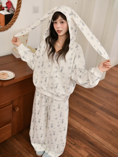 Milk Bunny Home Sweat Jacket And Sweatpants