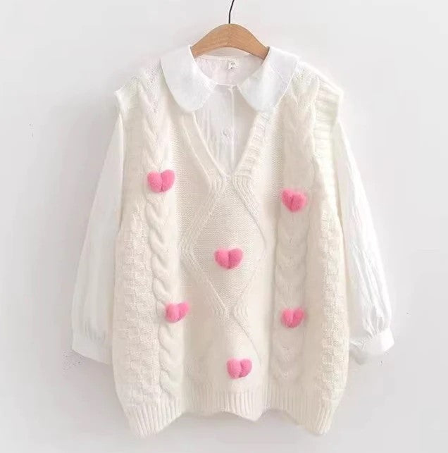 white Love Heart Shirt /Vest