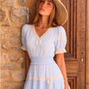 LoveShackFancy Cotton Victorian Mini Dress – Light Blue
