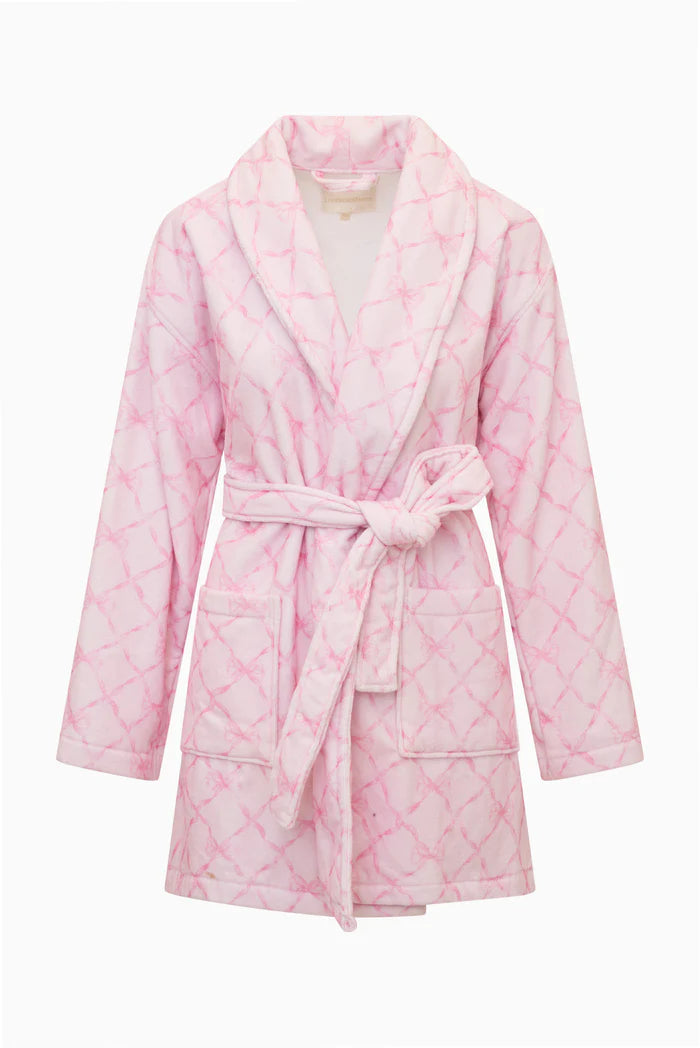LoveShackFancy Cotton Indie Robe – Pink Bow