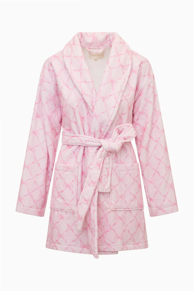 LoveShackFancy Cotton Indie Robe – Pink Bow
