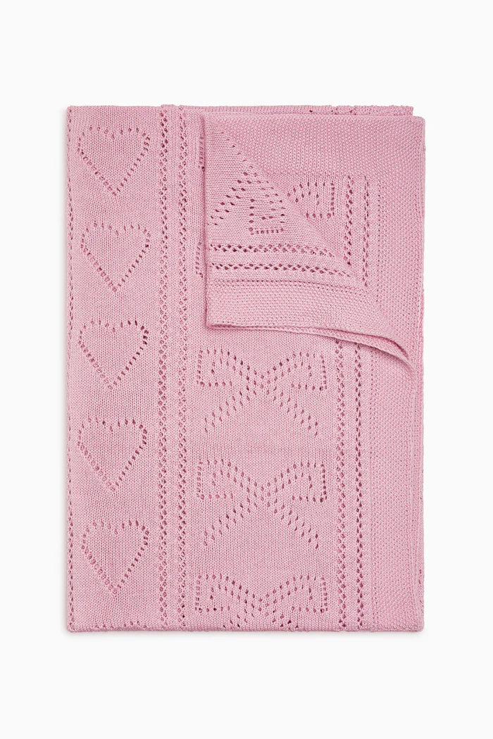 LoveShackFancy Pointelle Throw Blanket – Pink
