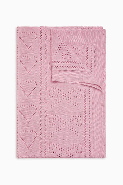 LoveShackFancy Pointelle Throw Blanket – Pink
