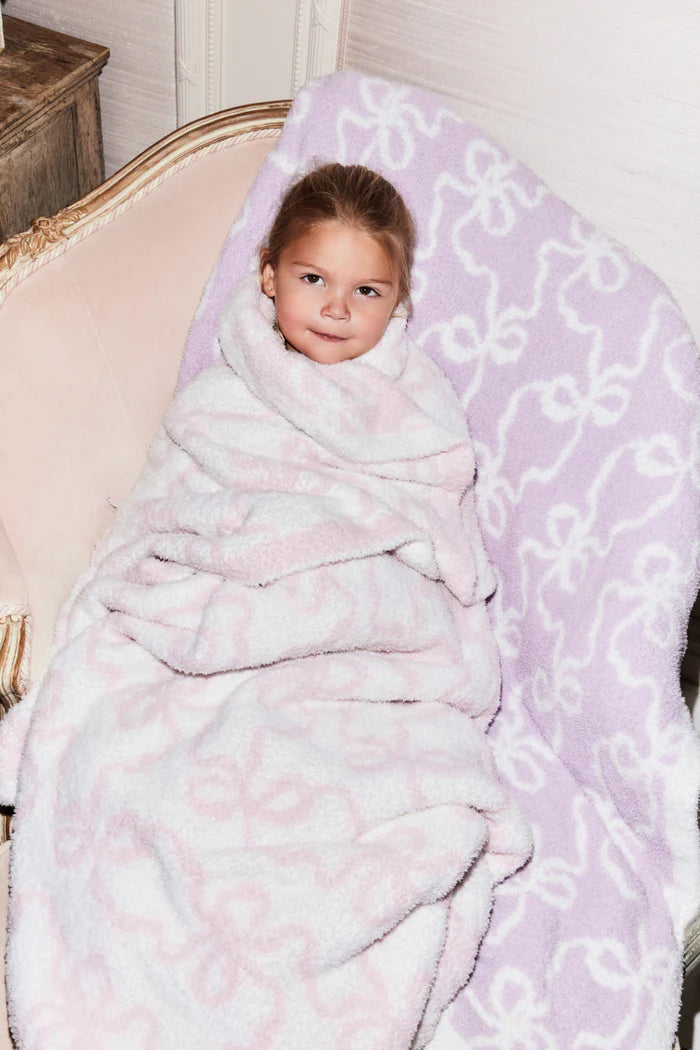 LoveShackFancy Teddy Bow Blanket – Purple