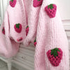 Pink Strawberry Knit Cardigan
