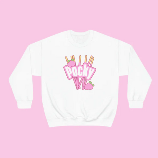 Pocky Sweatshirt White Peach