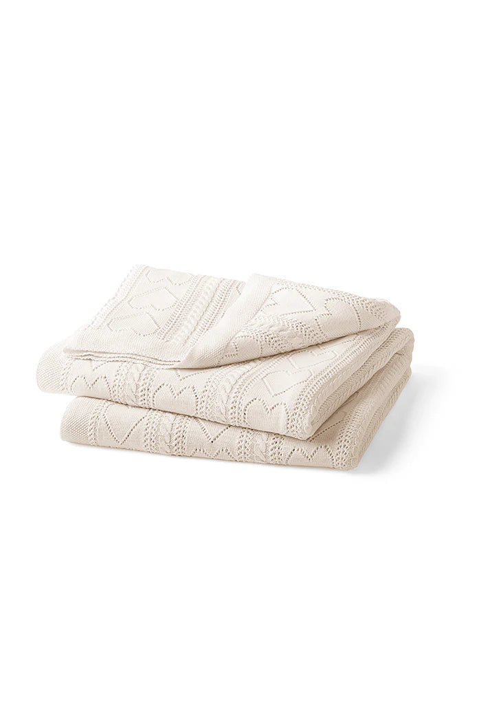LoveShackFancy Pointelle Throw Blanket – White