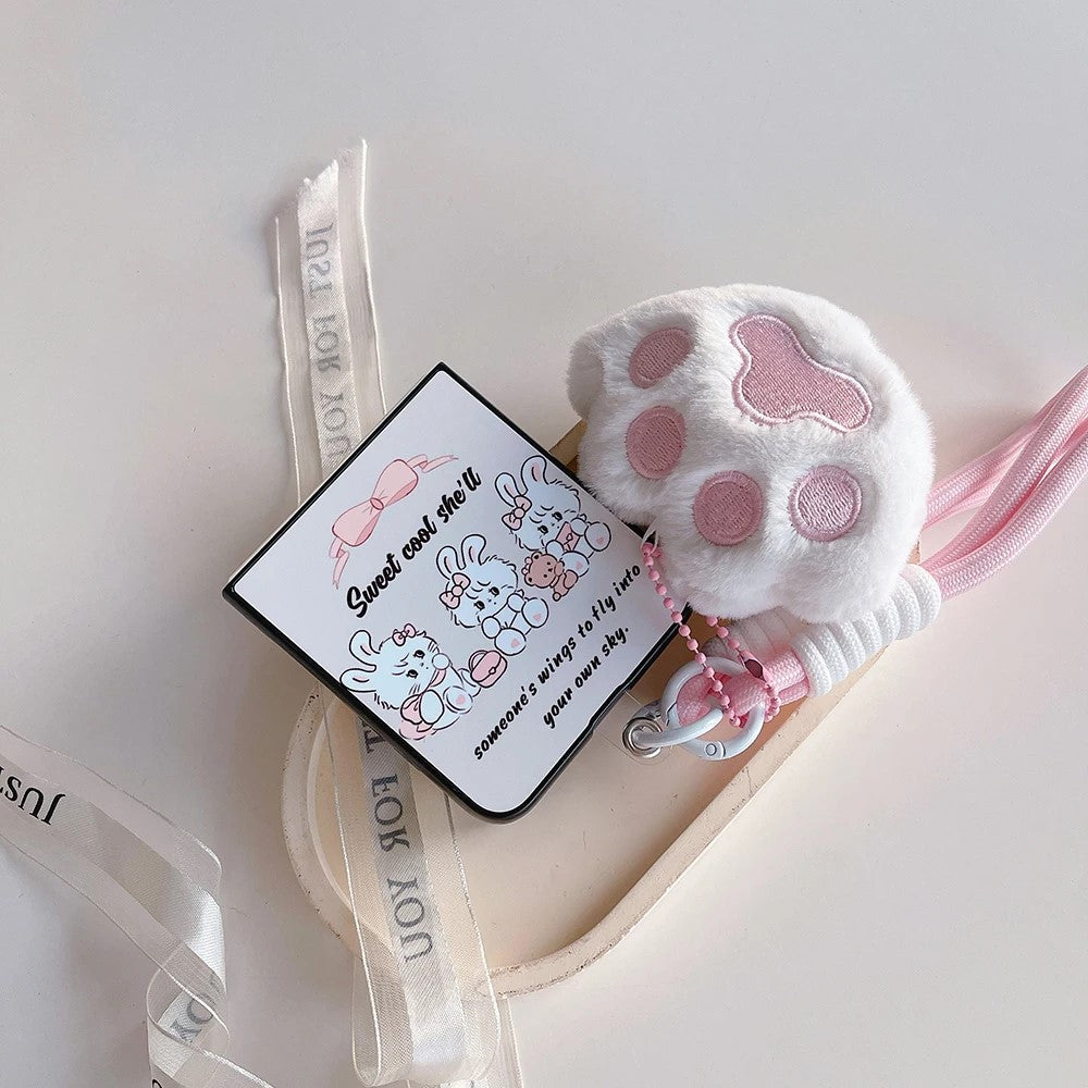 Cute Bunny Phone Case with Pendant For Samsung