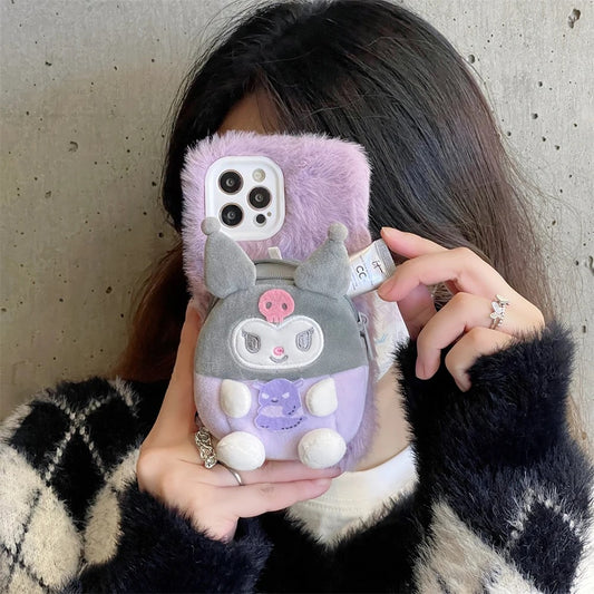Cute Sanrio Plush Phone Case For iPhone