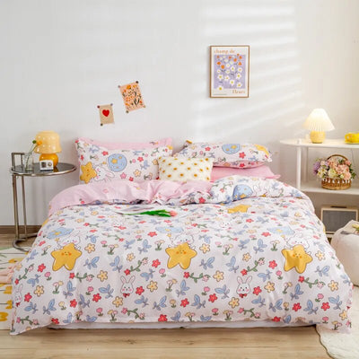 Flowers And Stars Bedding Set
