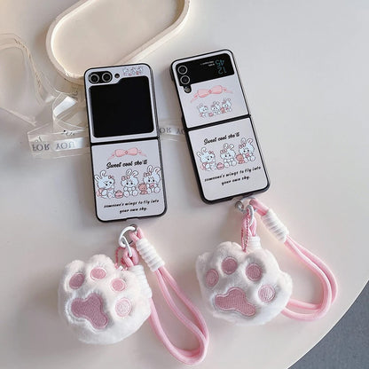 Cute Bunny Phone Case with Pendant For Samsung