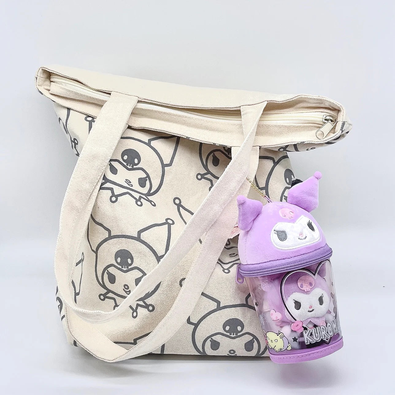 Sanrio-KuromiSmall-Pouch-hanging-in-the-bag-kawaiisweetstore