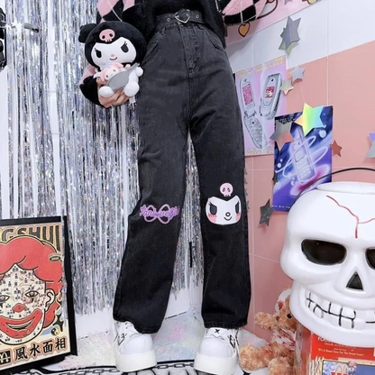 Sanrio Kuromi Black Jeans