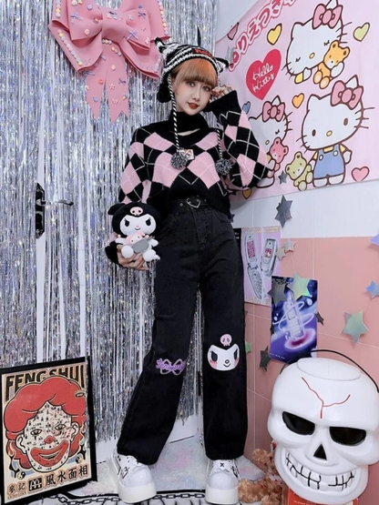 Sanrio Kuromi Black Jeans