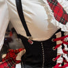 Plaid Pattern Gothic Dress Set Ruffle Skirt