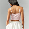 Short Cami Top with Eyelet Embroidery and Adjustable Straps