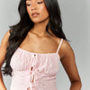 Short Cami Top with Eyelet Embroidery and Adjustable Straps