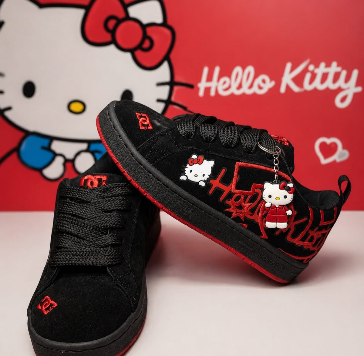 Black & Red Cute Character Shoes
