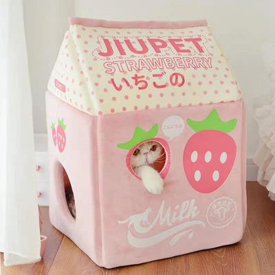Strawberry Cute Cat House