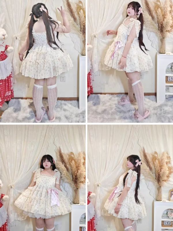 ♡ Sweet Doll ♡ Floral Dress with Ribbon Straps