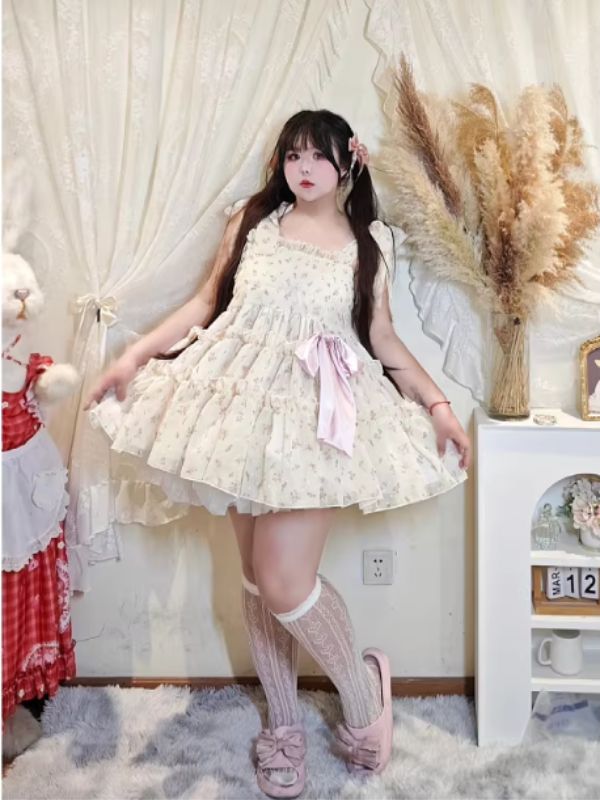 ♡ Sweet Doll ♡ Floral Dress with Ribbon Straps