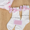 Sweet Lolita White Ankle/Mid-Calf Socks with Red Plaid Bowknot